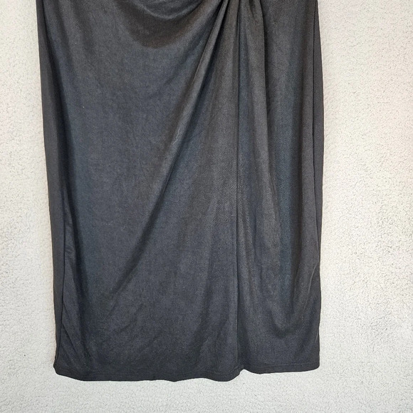 Nordstrom Rack Womens Black Midi Dress Sz XL Modal Blend Side Tie Knot So Soft - Picture 4 of 12